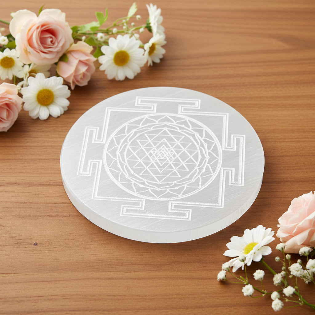 Selenite Crystal Charging Plate - Energy Cleansing and Recharge Stone